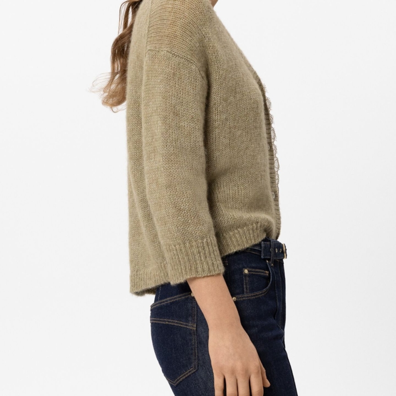 V-Pullover aus Alpaka-Mix