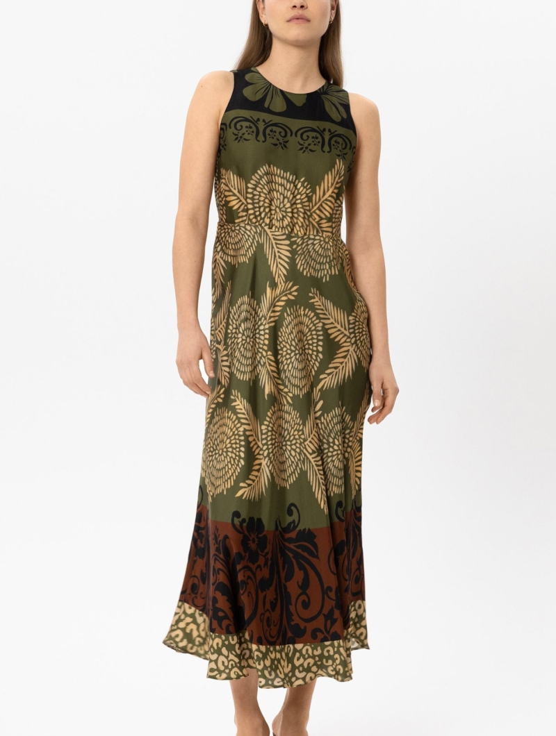 Maxi-Kleid mit Leaf-Print 