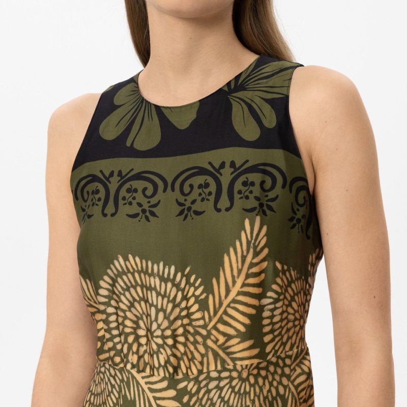 Maxi-Kleid mit Leaf-Print