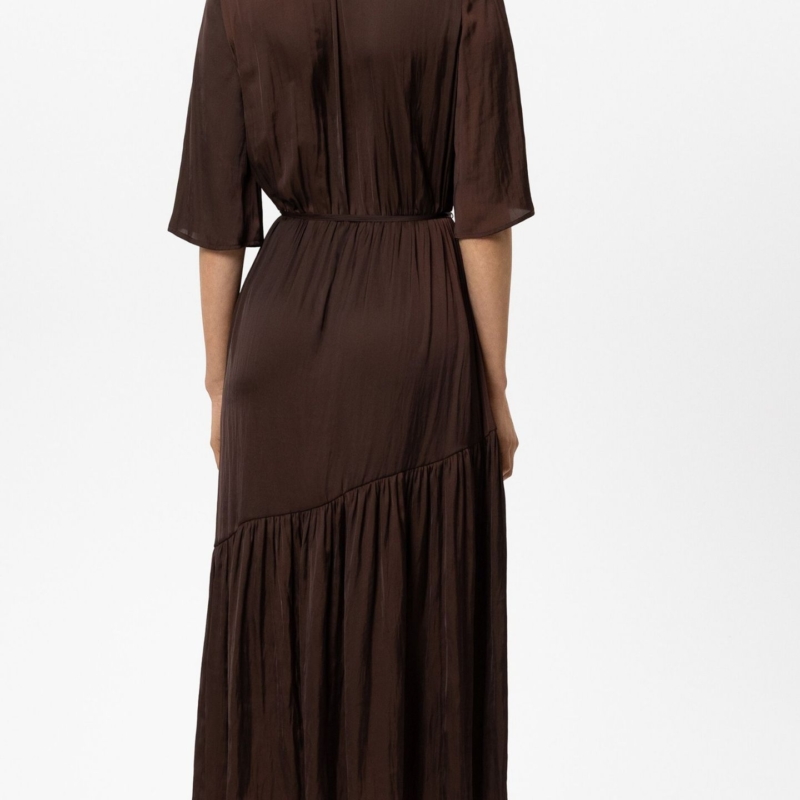 Satin-Kleid mit Saumvolants