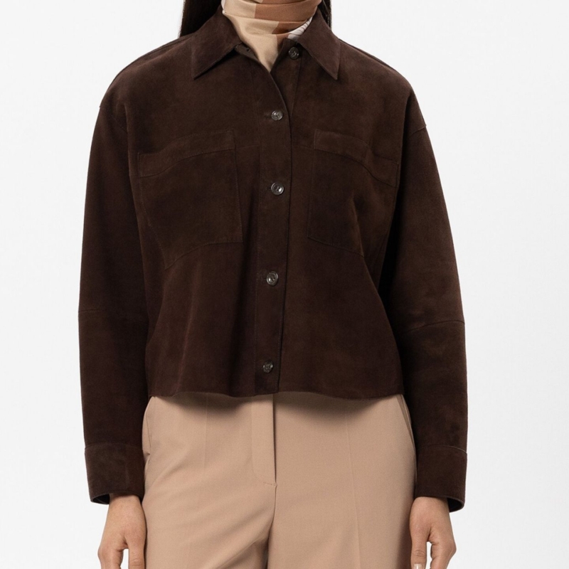Veloursleder-Hemdjacke