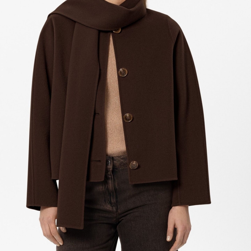 Doubleface-Jacke mit Schal