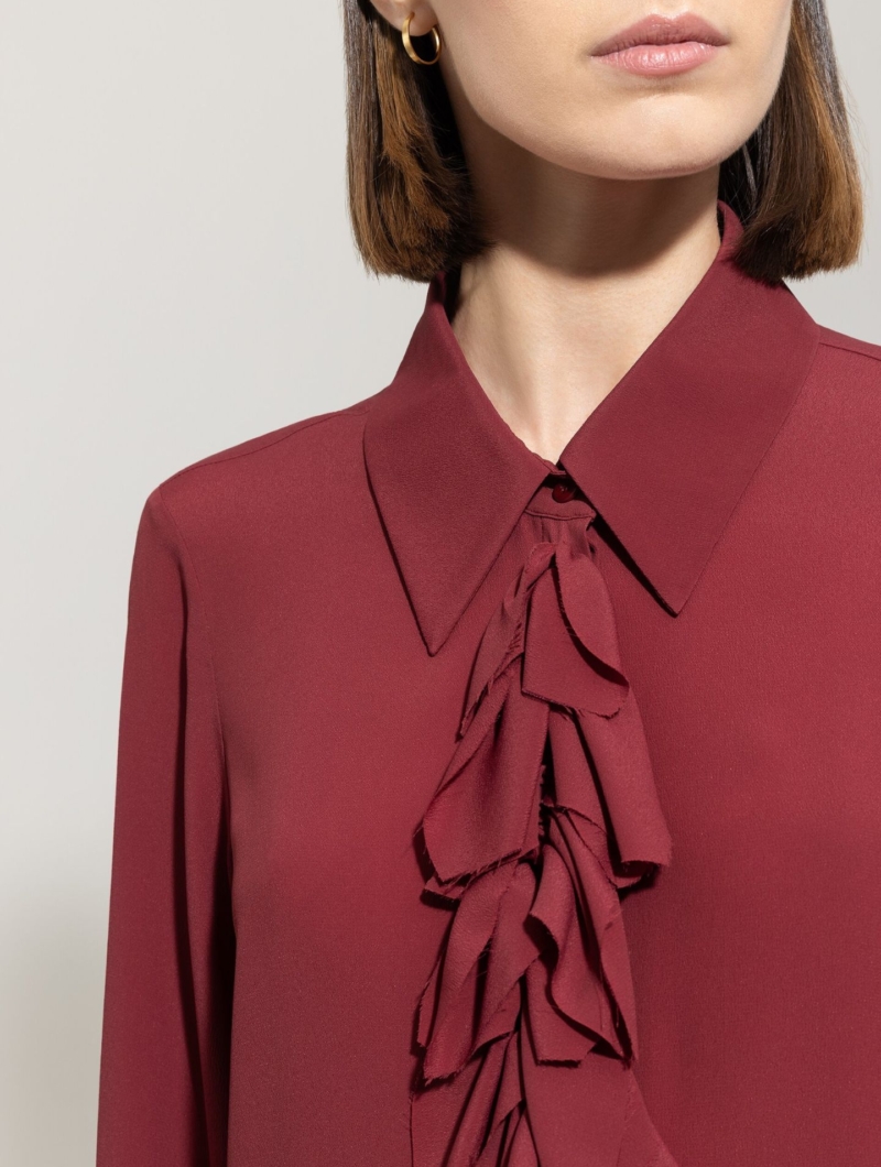 Rüschenbluse aus Seiden-Mix 