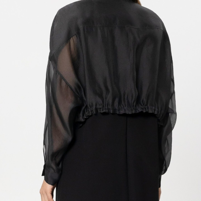 Overshirt-Bluse mit Stehkragen