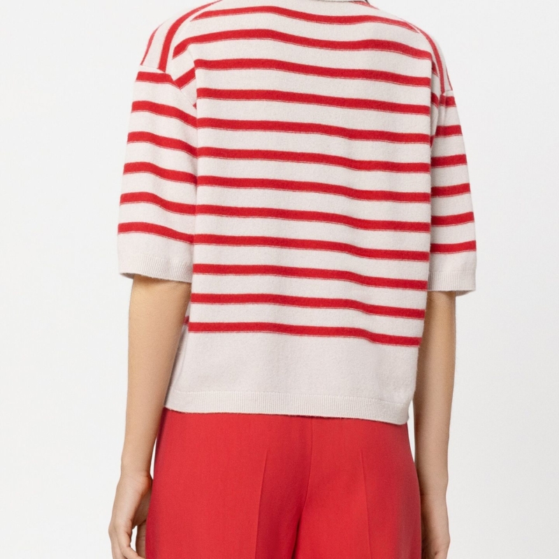 Ringel-Polo aus Kaschmir-Mix