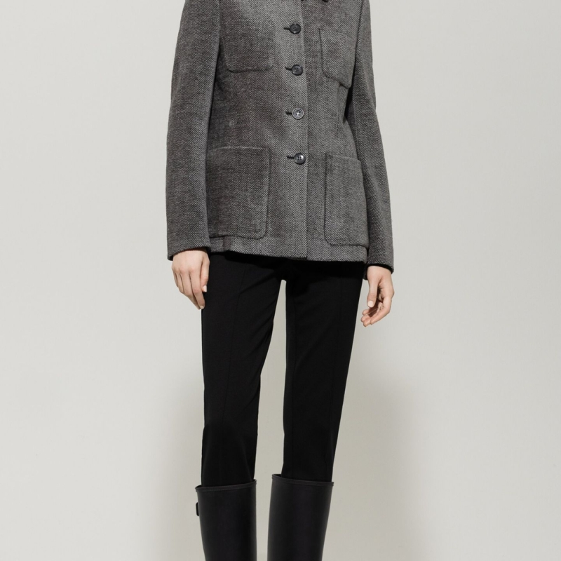Langer Blazer in Tweed-Optik