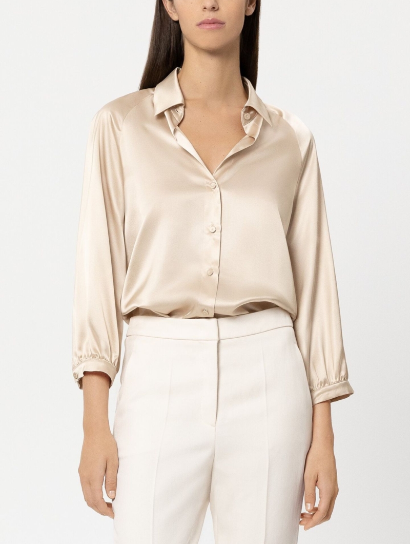 Langarmbluse aus Seide 