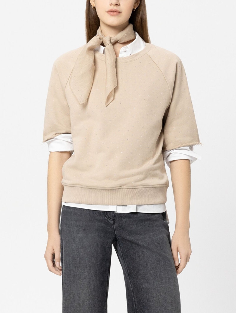 Sweatshirt mit Schmucksteinen 