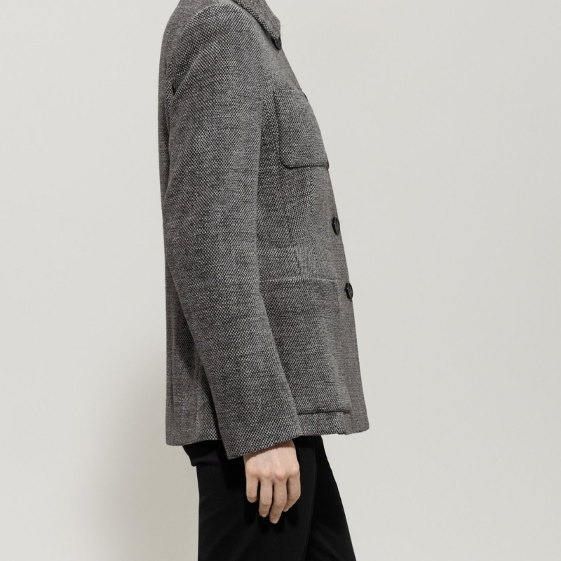 Langer Blazer in Tweed-Optik