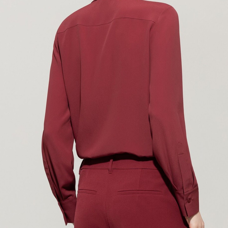 Rüschenbluse aus Seiden-Mix